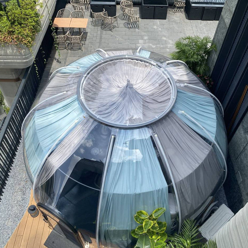 99.9% ความต้านทาน UV ชัดเจน PC Dome House Igloo Bubble Tent สําหรับแคมป์กลางแจ้ง