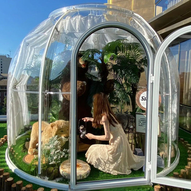 พาร์คพีซี Clear Igloo Dome Tent 6m Geodetic Dome สําหรับแคมป์กลางแจ้ง