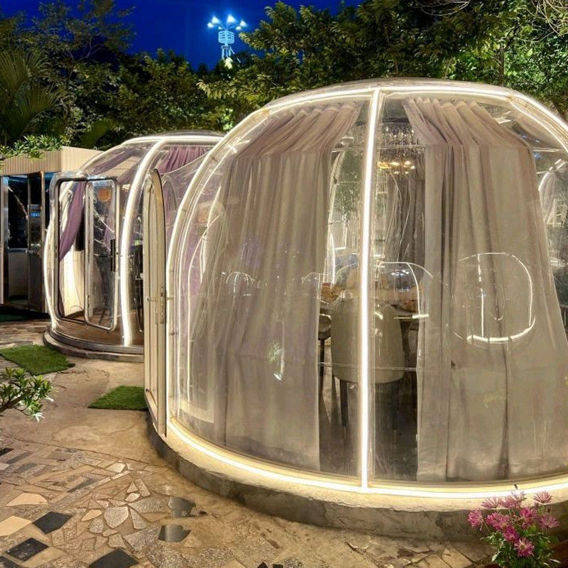 6m Geodesic PC Clear Dome ความต้านทานต่อยูวี 99.9% Dome House สําหรับงานปาร์ตี้และกิจกรรม