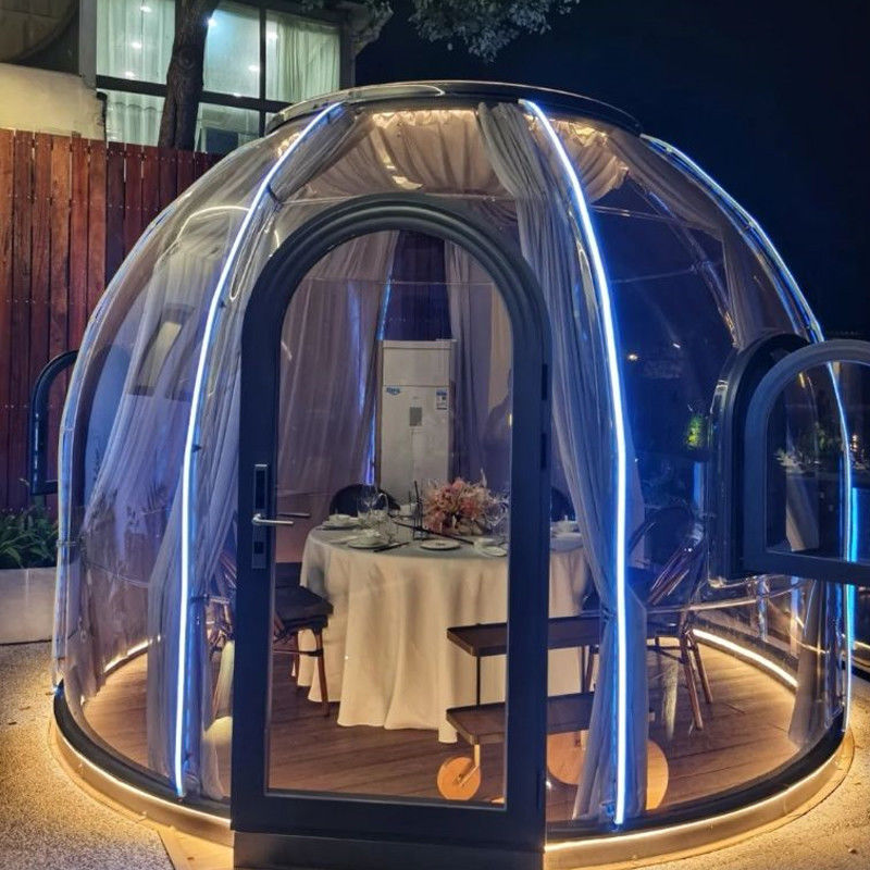 PC อลูมิเนียม วัสดุ Bubble Tent House 2.8m ความสูง Dome Tent สําหรับแคมป์กลางแจ้ง