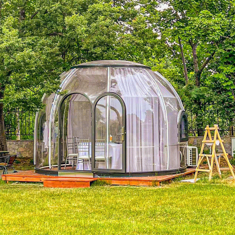 ขนาดที่กําหนดเอง Outdoor PC Clear Bubble Transparent Tent ห้องพักกันน้ํา