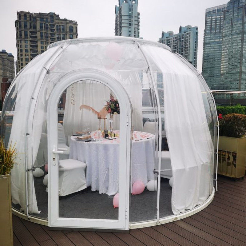 เต็นท์แสดงสินค้ากลางแจ้ง โรงแรม ปาร์ตี้สวน หรูหรา Glamping PC Winter Geodesic Dome Tent